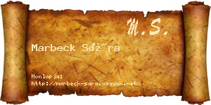 Marbeck Sára névjegykártya
